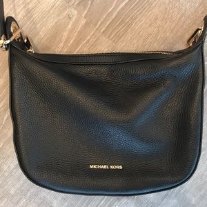 Michael Kors Crossbody Handbag Black Leather As Is